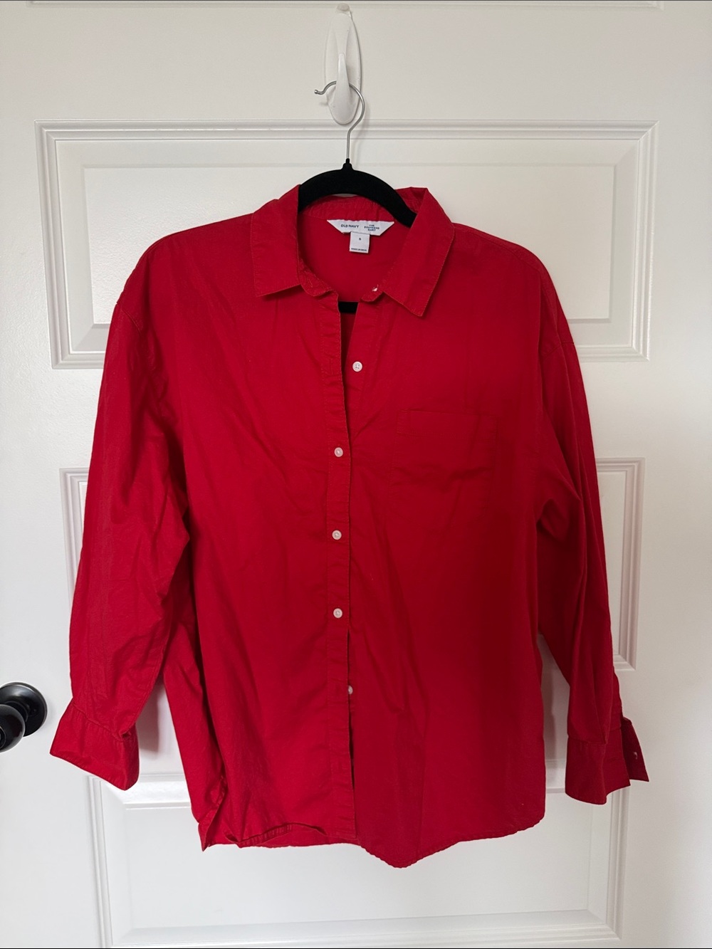 Classic Red Button-Down Shirt 100% cotton